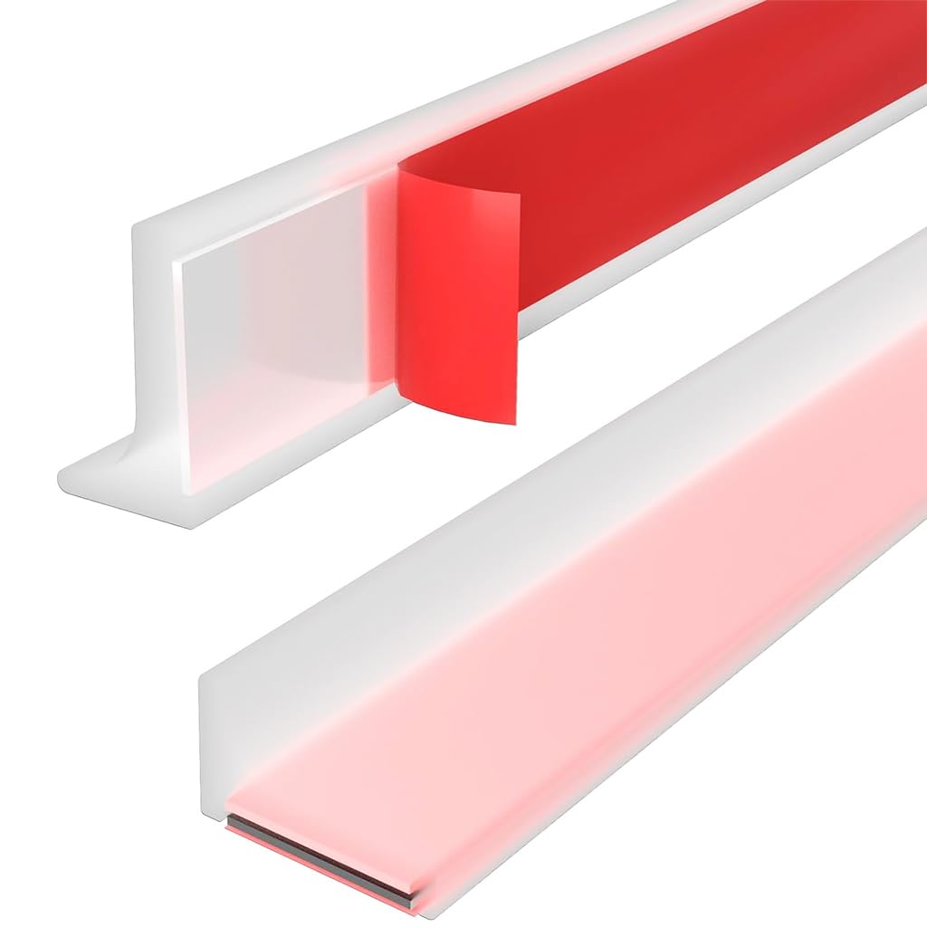 HASTHIP 39 Inches Shower Threshold Water Dam Flexible Shower Water Guard Blocker Self-Adhesive Silicone Shower Water Dam Shower Splash Guard for Kitchen Countertop Sink, Cooktop, Bathroom Tub HASTHIP 39 Inches Shower Threshold Water Dam Flexible Shower Water Guard Blocker Self-Adhesive Silicone Shower Water Dam Shower Splash Guard for Kitchen Countertop Sink, Cooktop, Bathroom Tub